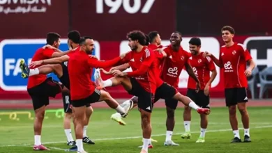 لقطات من تدريبات الأهلي الختامي قبل لقاء شبيبة القبائل