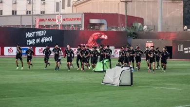 لقطات من مران الأهلي قبل موقعة شبيبة القبائل (صور)